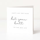 Greeting card with humorous text on a white background