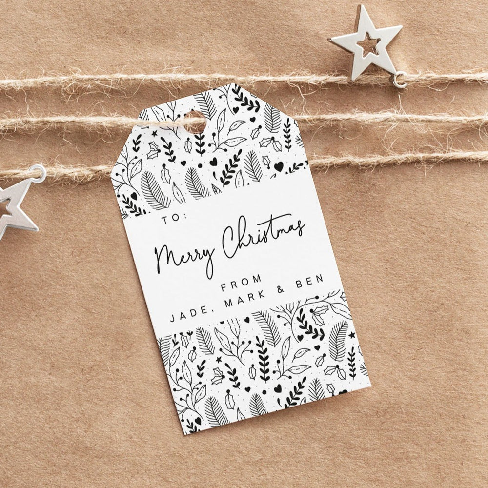 Personalised Christmas Gift Tag Pack - Festive Pattern (CGT003)