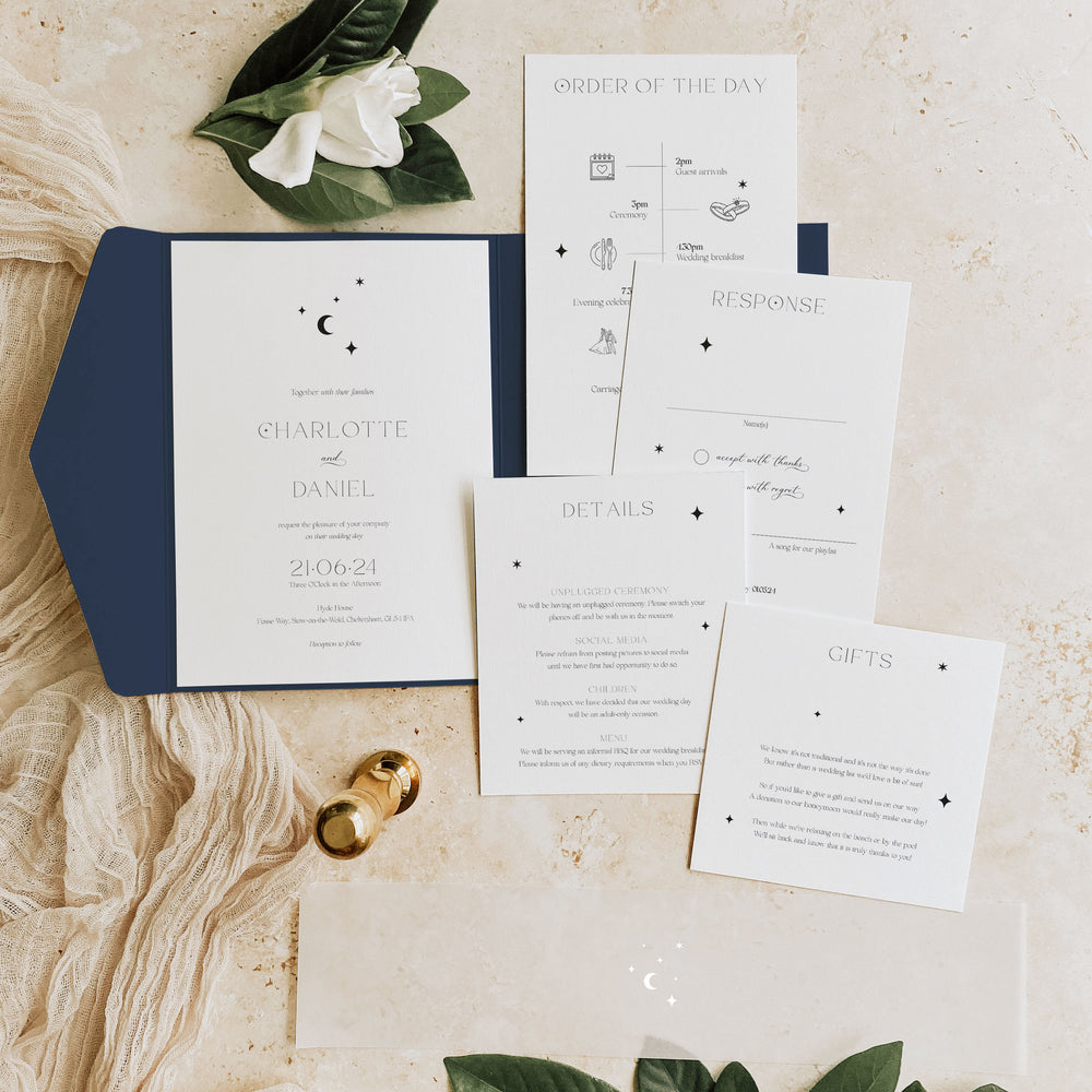 Lunar - Pocketfold Wedding Invitation