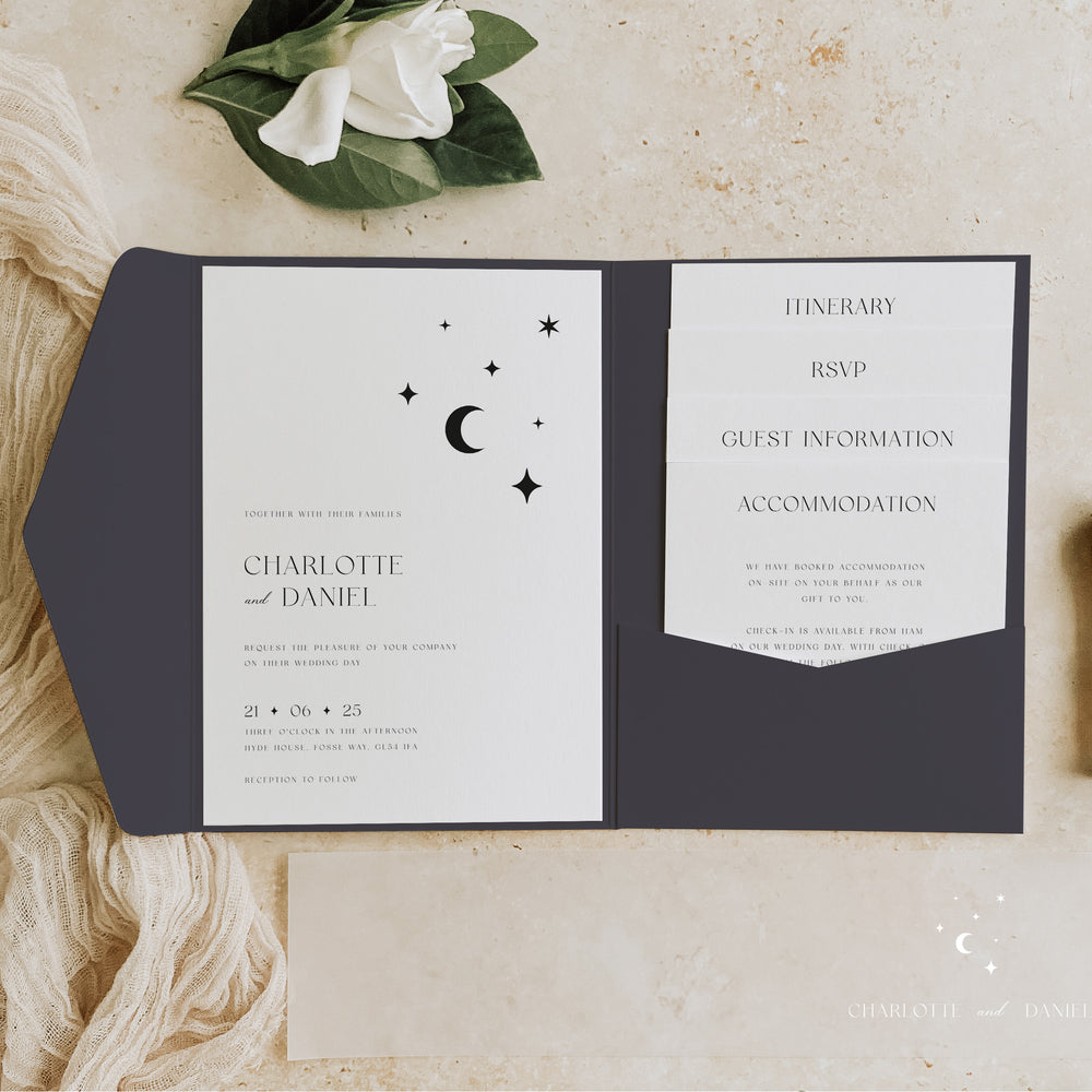 Lunar - Pocketfold Wedding Invitation