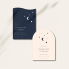 Modern Arch Shaped Celestial Wedding Save the Date Card - Lunar Collection, Elle Bee Design