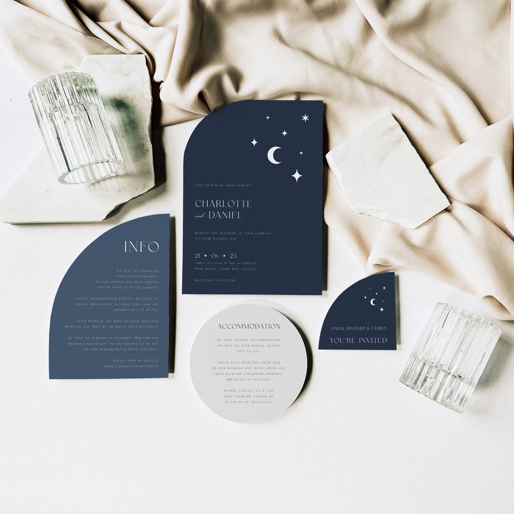 Lunar - Shaped Invitation Suite