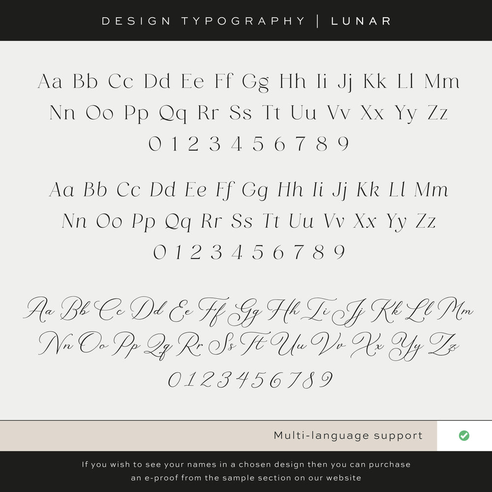 Lunar - Seating Plan Cards