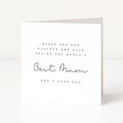 Greeting card with cute mother's day poem text on a white background