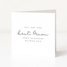 Greeting card with you are the best mum that everyone wishes for on a white background