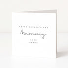 Greeting card with Happy Mother's Day Mummy Text on a white background