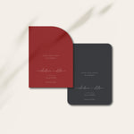 Modern Red and Black Shaped Wedding Save the Date Cards - Manor Park Collection, Elle Bee Design