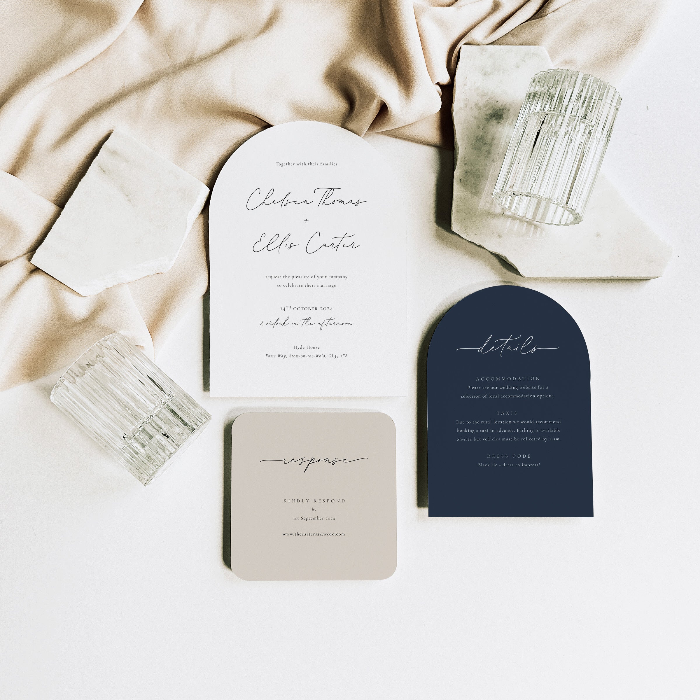 Arched Wedding Invitation Suite - Manor Park Collection, Elle Bee Design