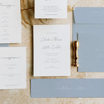 Modern Elegant Dusky Blue Wedding Invitation Suite - Manor Park Collection, Elle Bee Design