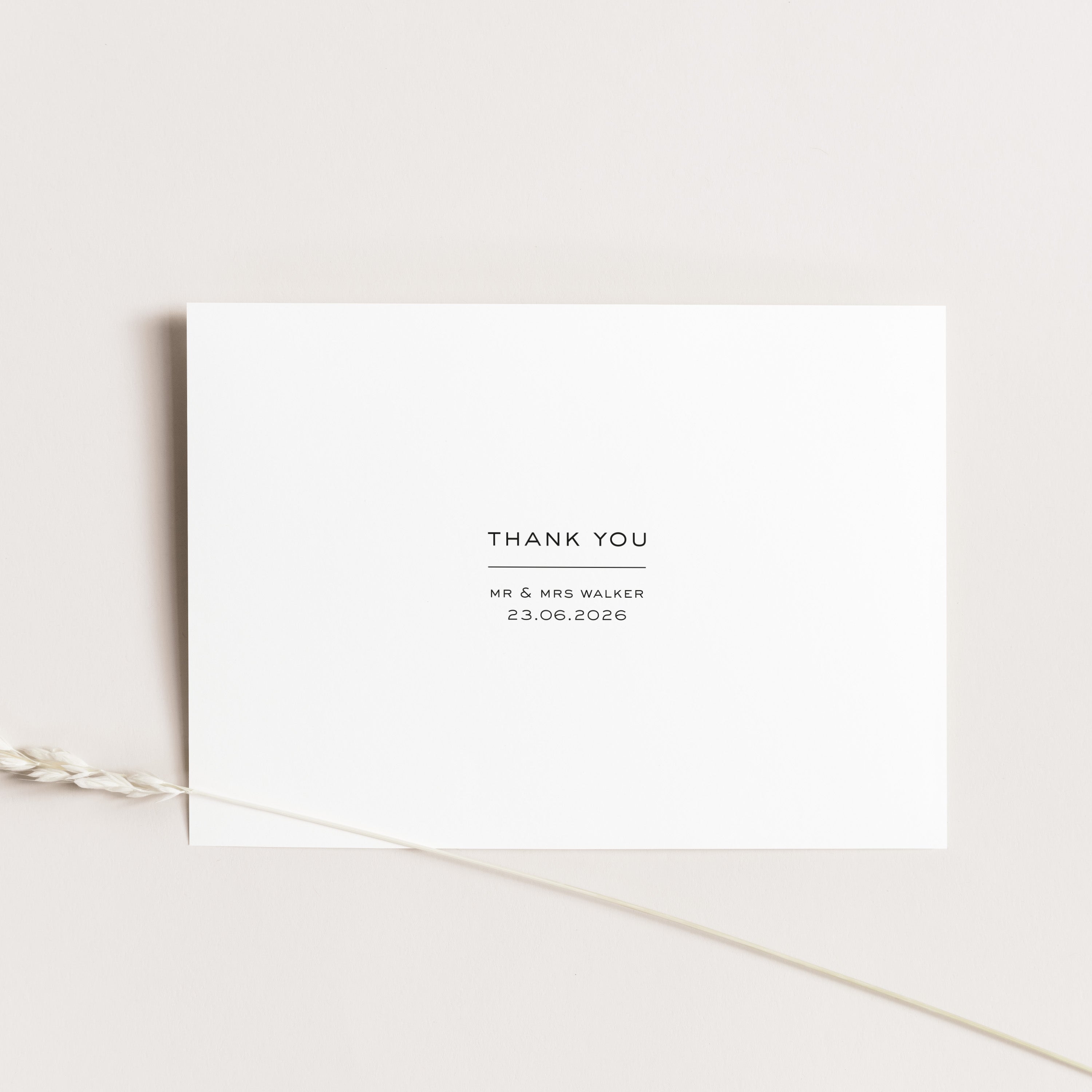 Minimalist Thank You Card for Wedding