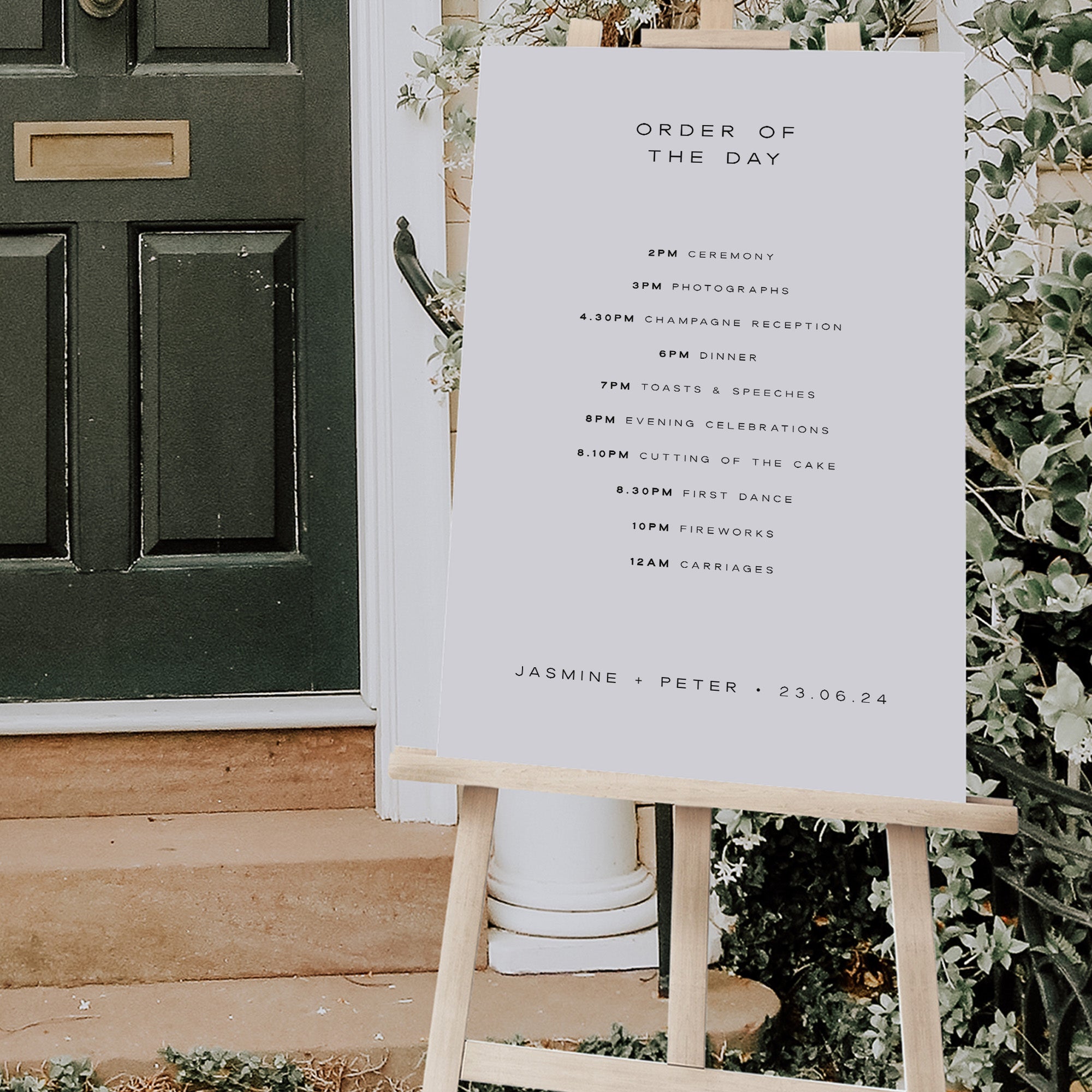 Bold Modern Order of the Day Sign - Mayfair Collection, Elle Bee Design