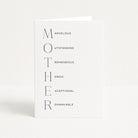 White card with black text on a white background