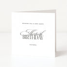 Greeting card with 'Wishing you a very happy Thirtieth Birthday Victoria' text on a white background