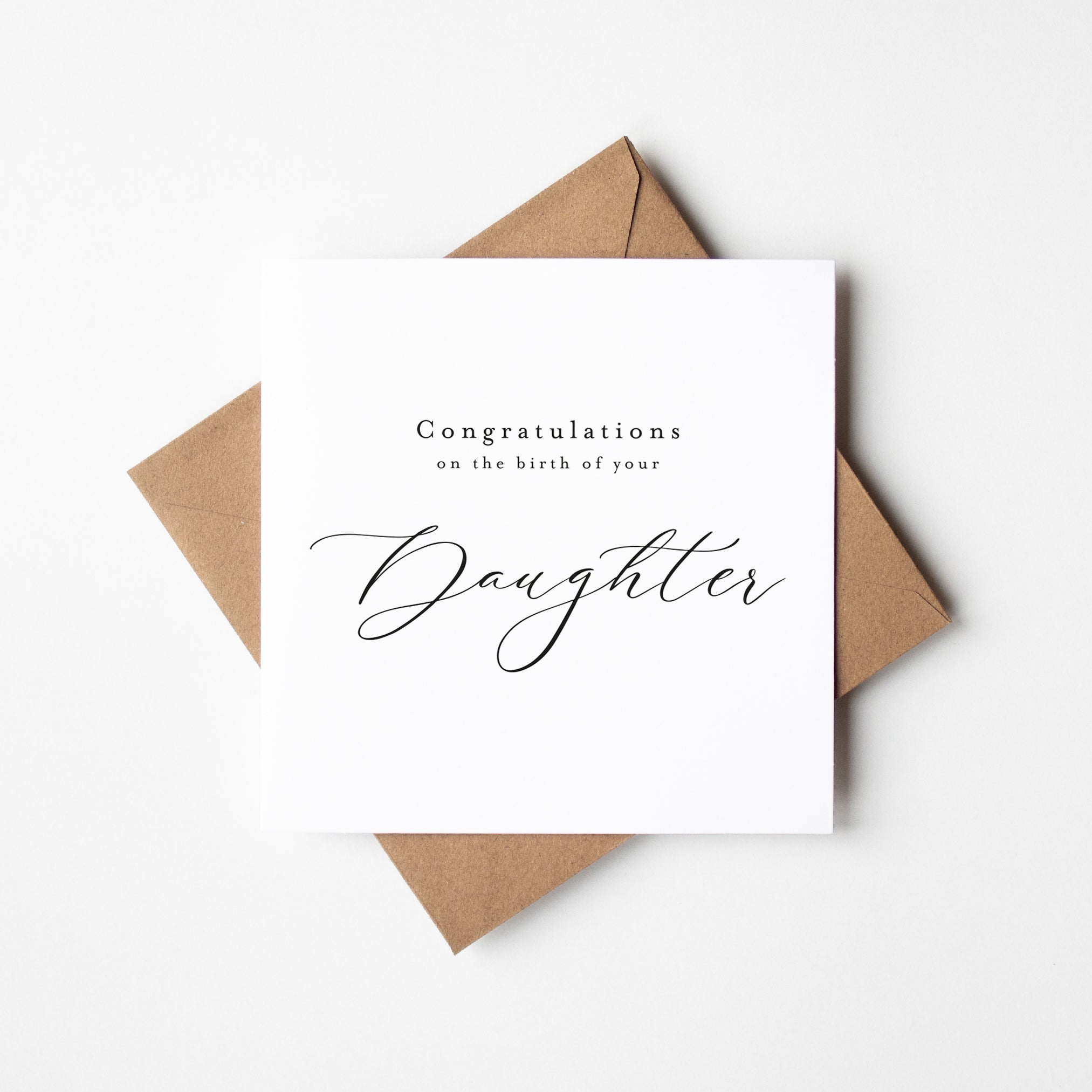 Elegant New Baby Daughter Card