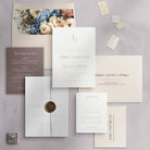 Gold Foil Pressed Monogram Luxury Wedding Invitation Suite - Newbury Collection