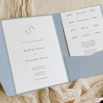 Classic Monogram Pocketfold Wedding Invitation - Newbury Collection, Elle Bee Design