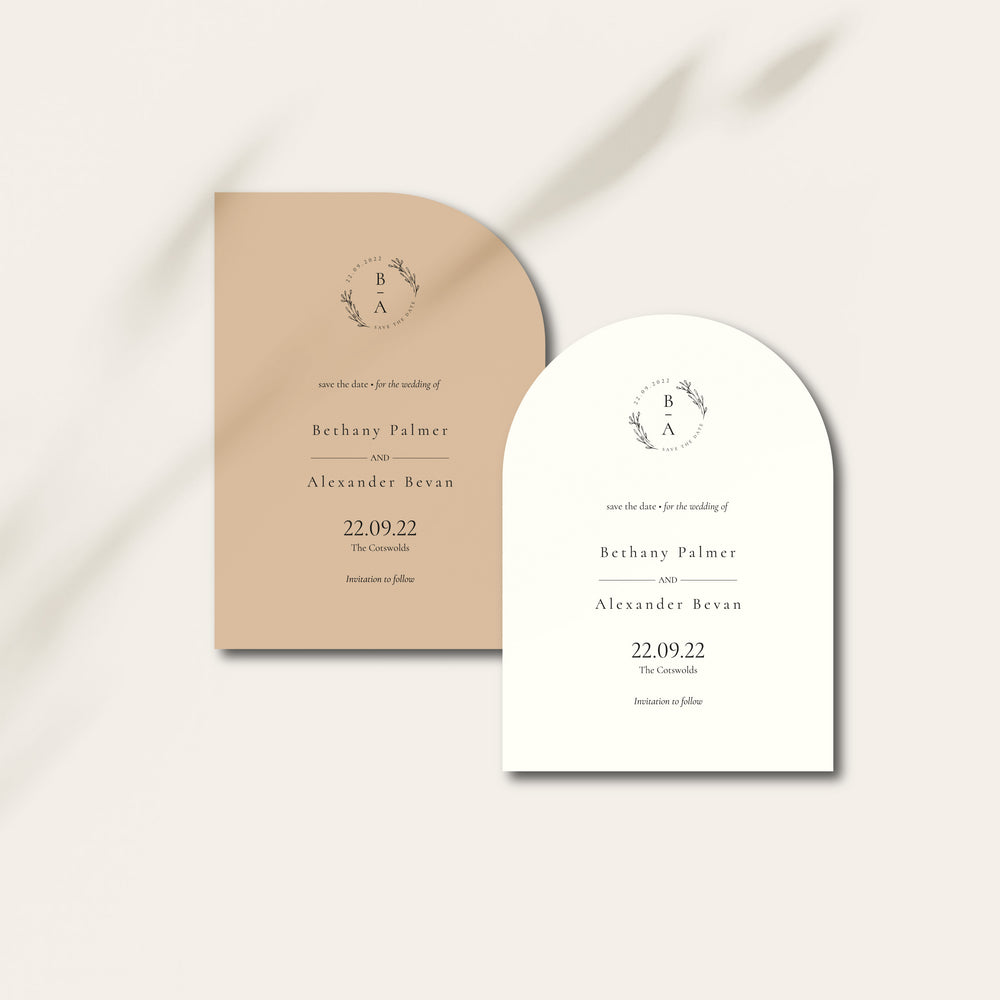 Arched Wedding Save the Date Cards - Newbury Collection, Elle Bee Design