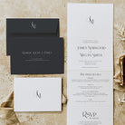 Modern Monogram Concertina Folded Wedding Invitation - Newbury Collection, Elle Bee Design