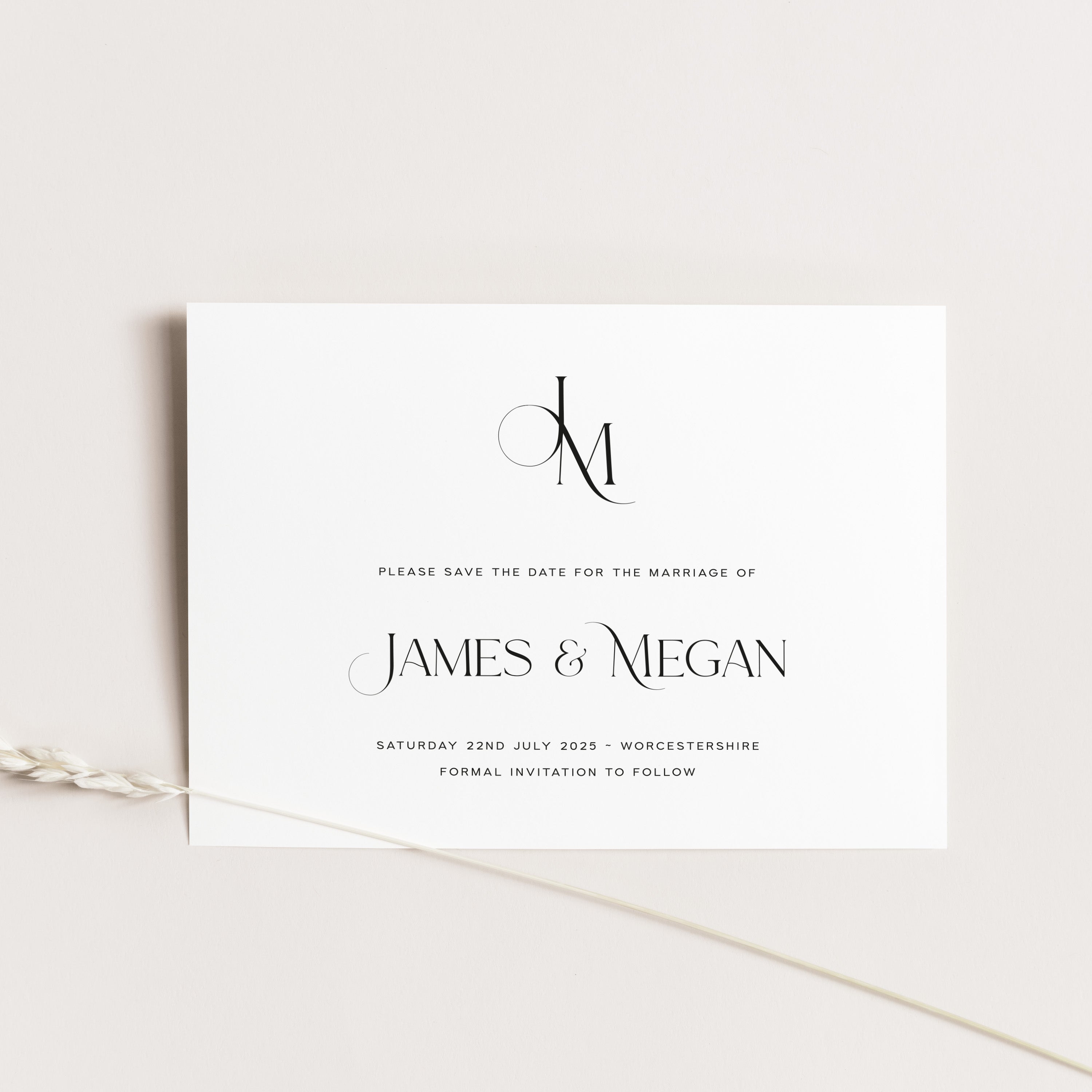 Monogram Save the Date Card - Newbury Collection, Elle Bee Design