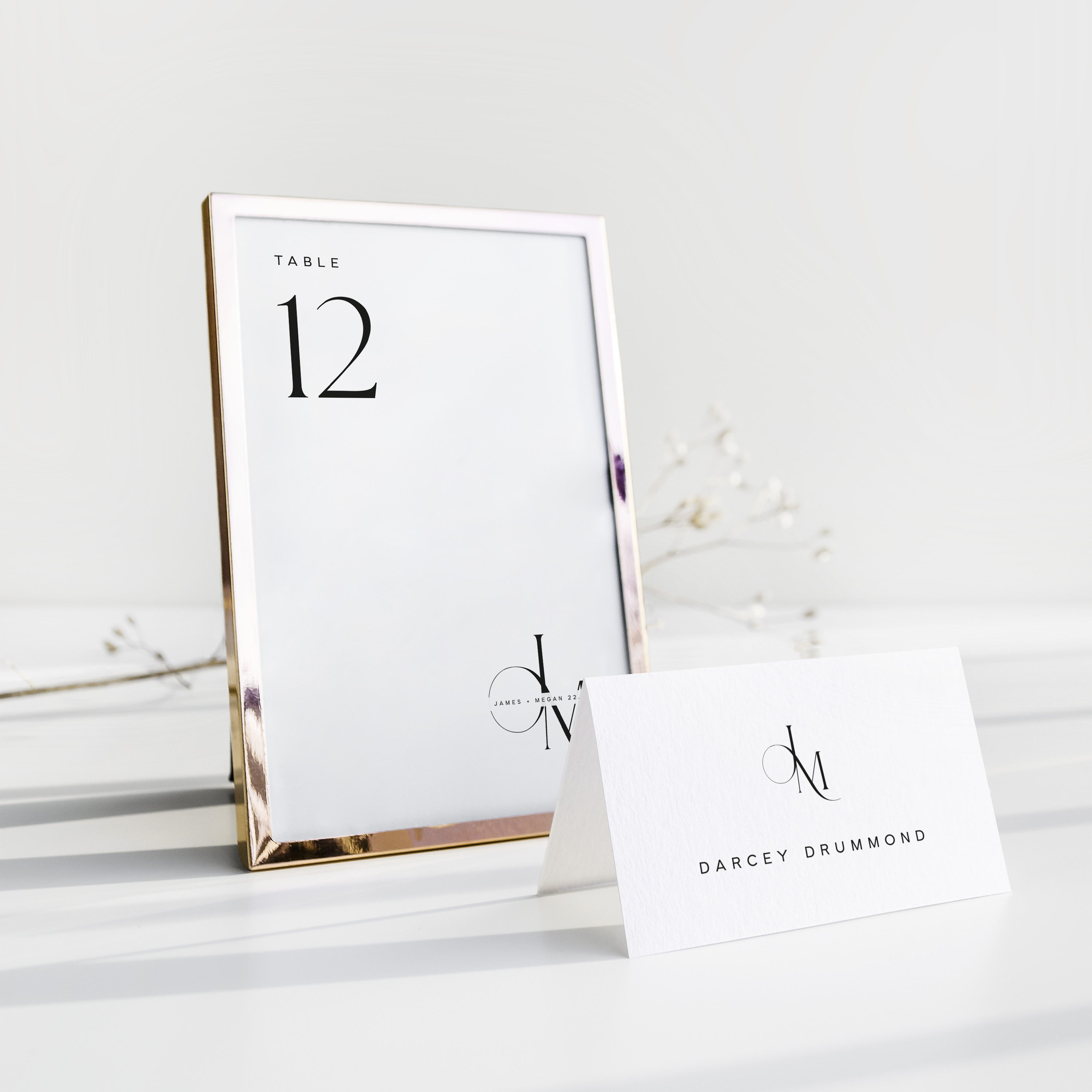 Modern Monogram Wedding Table Numbers - Newbury Collection, Elle Bee Design