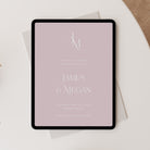 Modern Monogram Electronic Save the Date in Nude Pink - Newbury Collection