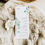 Eucalyptus Wedding Menu Card - Northwood Collection, Elle Bee Design