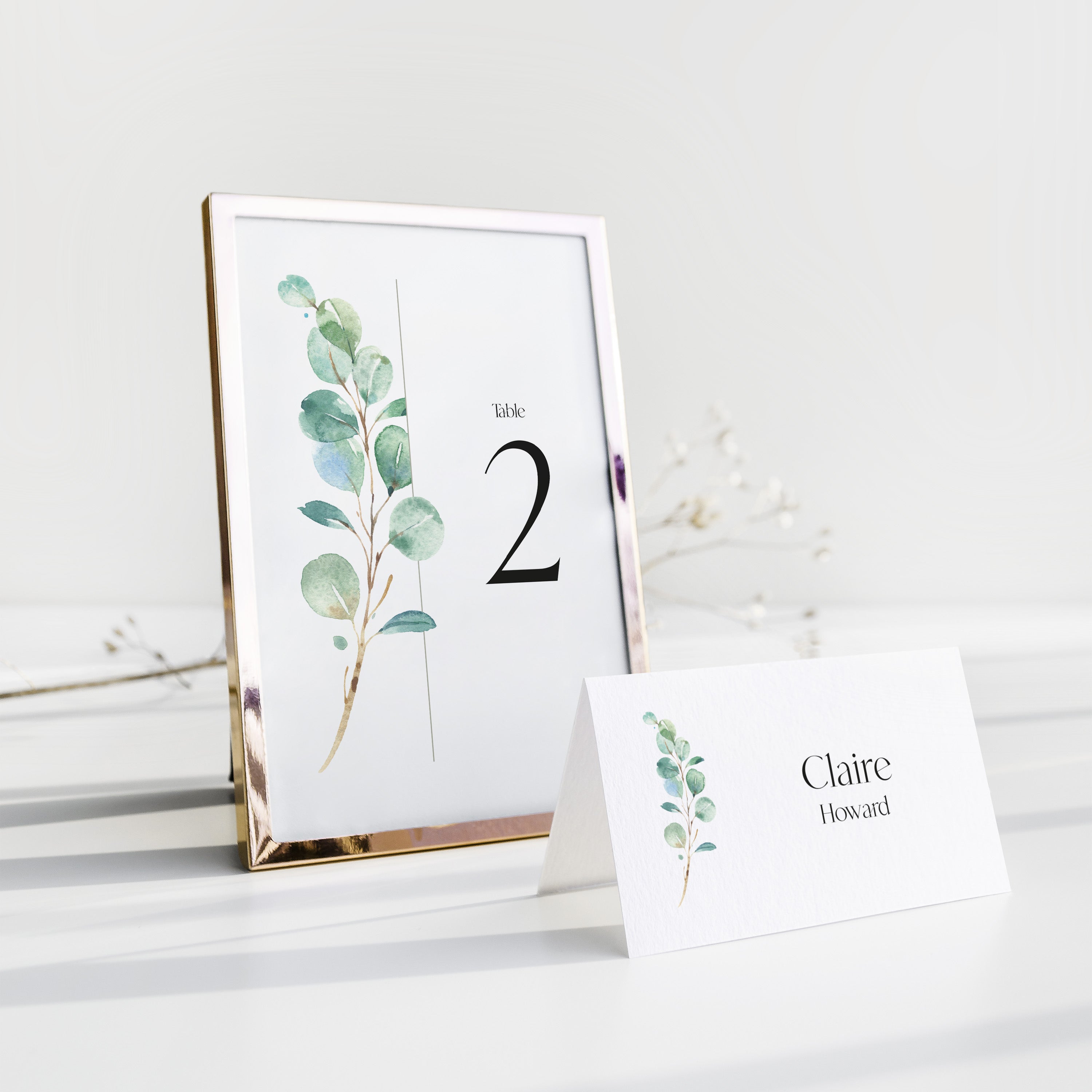 Eucalyptus Wedding Table Number - Northwood Collection, Elle Bee Design