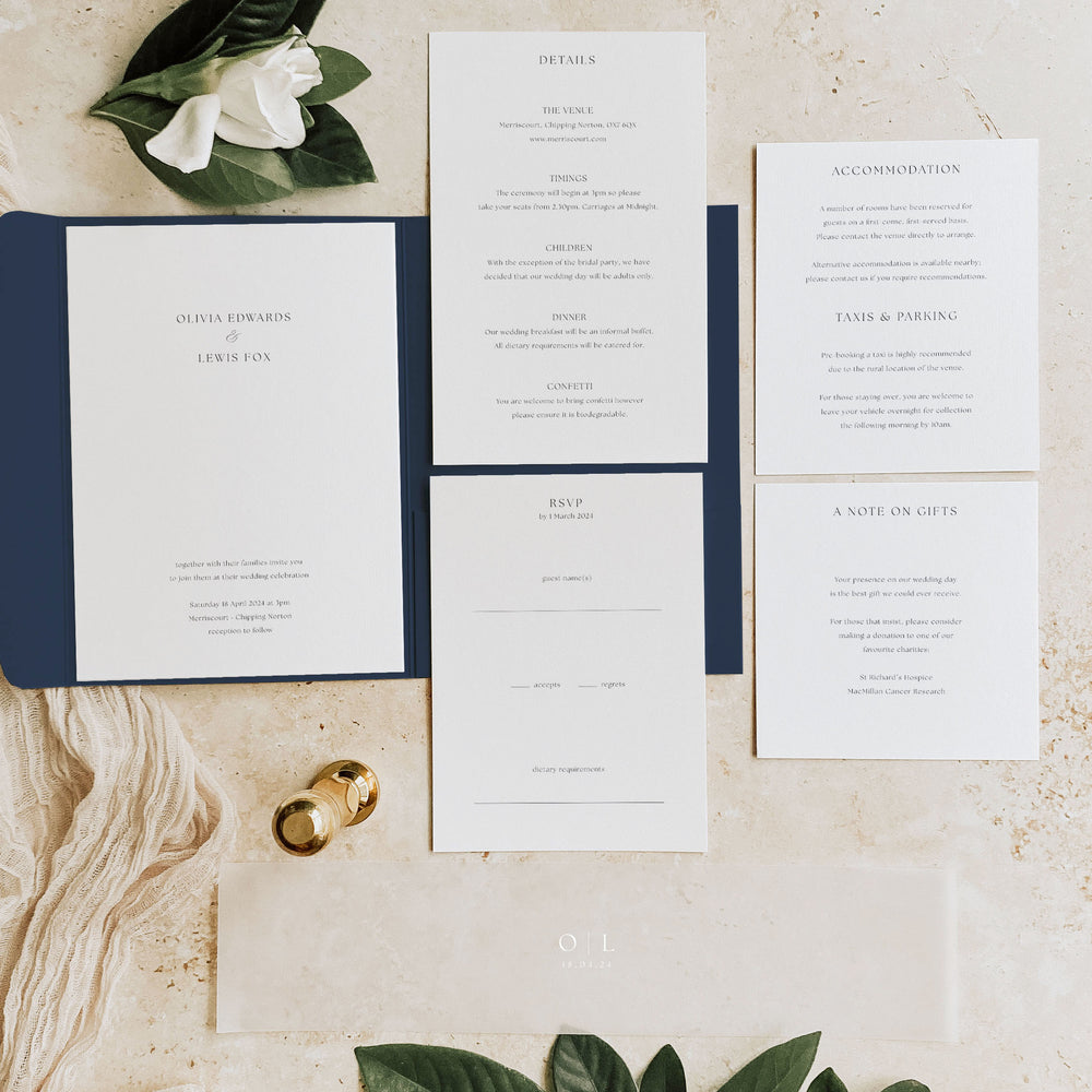 Oxford - Pocketfold Wedding Invitation