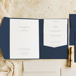 Modern Simple Pocketfold Wedding Invitation - Oxford Collection, Elle Bee Design