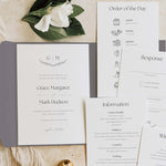 Traditional Grey Pocketfold Wedding Invitation - Paddington Collection, Elle Bee Design
