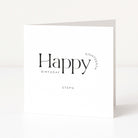 White 18th birthday card with black text on a white background