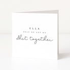 White card with black text on a white background