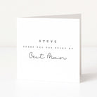 Greeting card with 'Thank you for being my Best Man' text on a white background
