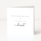 Valentine's Day card with personalized name on a white background