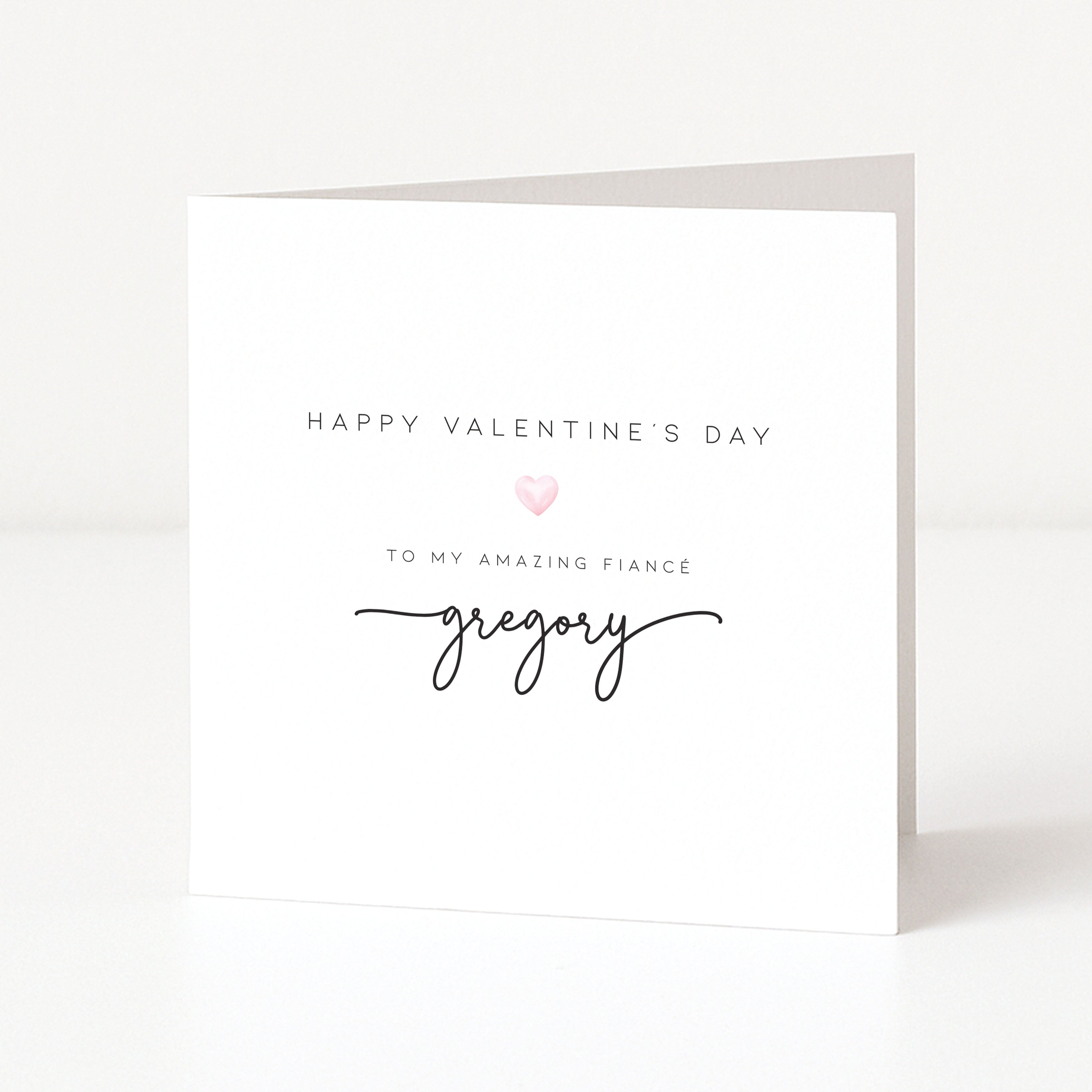 Valentine's Day card for an amazing fiancé on a white background