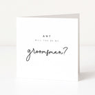 Greeting card asking 'Will you be my groomsman?' on a white background