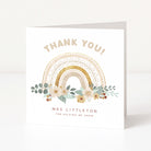 Greeting card with floral design and 'Thank You' message on a white background