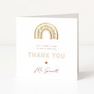 Greeting card with gold rainbow design and 'Thank You' text on a white background