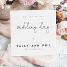 Wedding card with 'wedding day' text and floral background