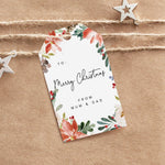 Personalised Christmas Gift Tag Pack - Poinsettia Wreath (CGT008)