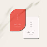 Coral and White Modern Shaped Wedding Save the Date Cards - Poplar Collection, Elle Bee Design