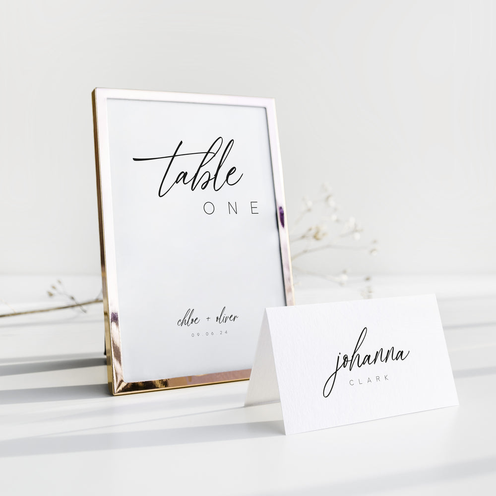 Modern Script Wedding Table Number - Poplar Collection, Elle Bee Design