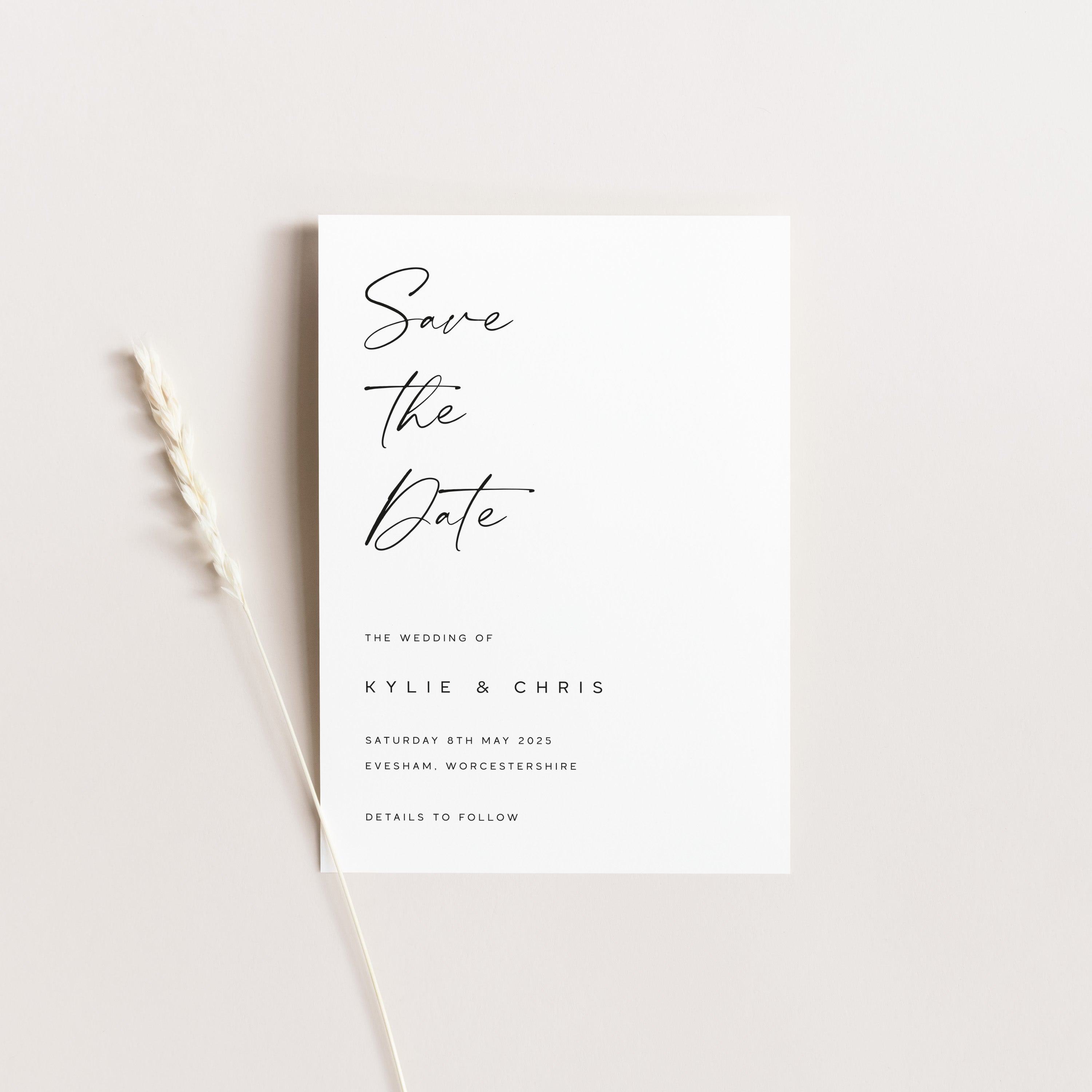 Modern Script Save the Date Card - Portobello Collection, Elle Bee Design