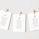 Modern Seating Plan Cards - Portobello Collection, Elle Bee Design