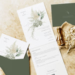 Elegant Botanical Concertina Wedding Invitation - Richmond Collection, Elle Bee Design