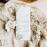Elegant Botanical Wedding Menu Card - Richmond Collection, Elle Bee Design