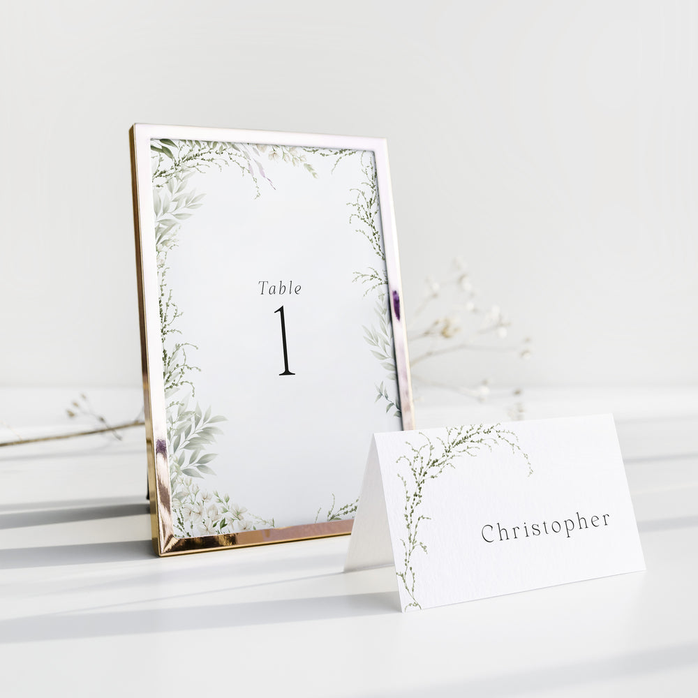 Elegant Botanical Wedding Table Number - Richmond Collection, Elle Bee Design