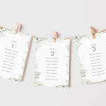 Elegant Botanical Individual Wedding Table Plan Cards - Richmond Collection, Elle Bee Design