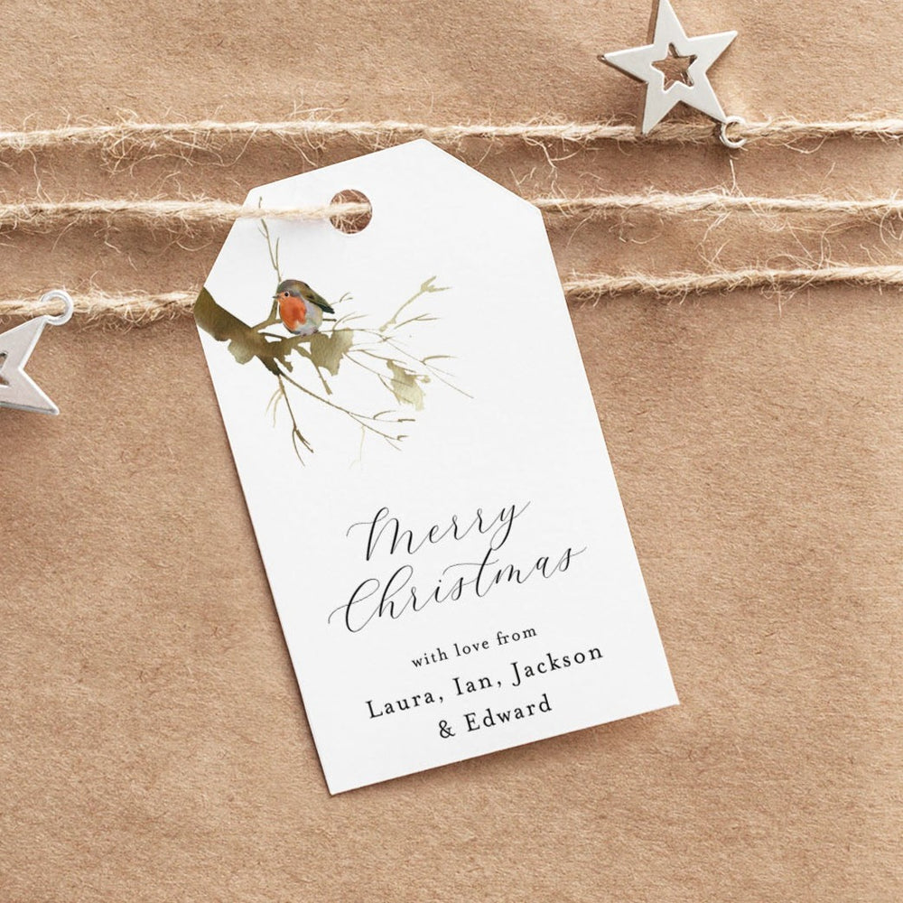 Personalised Christmas Gift Tag Pack - Robin (CGT009)