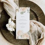 Rose Floral Wedding Menu Card - Royal Oak Collection, Elle Bee Design